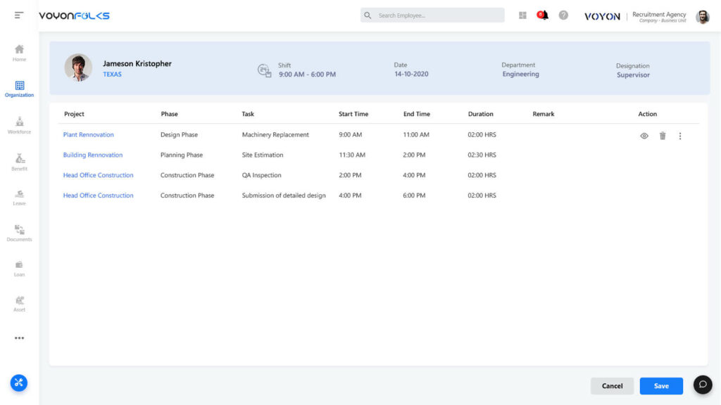 Voyon folks hr dashboard