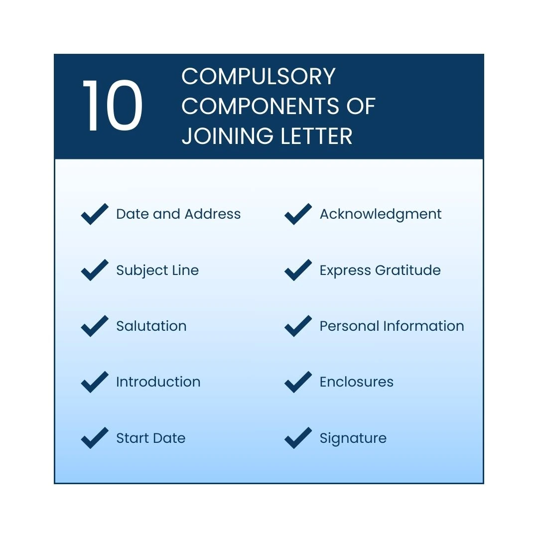 components of joining letter